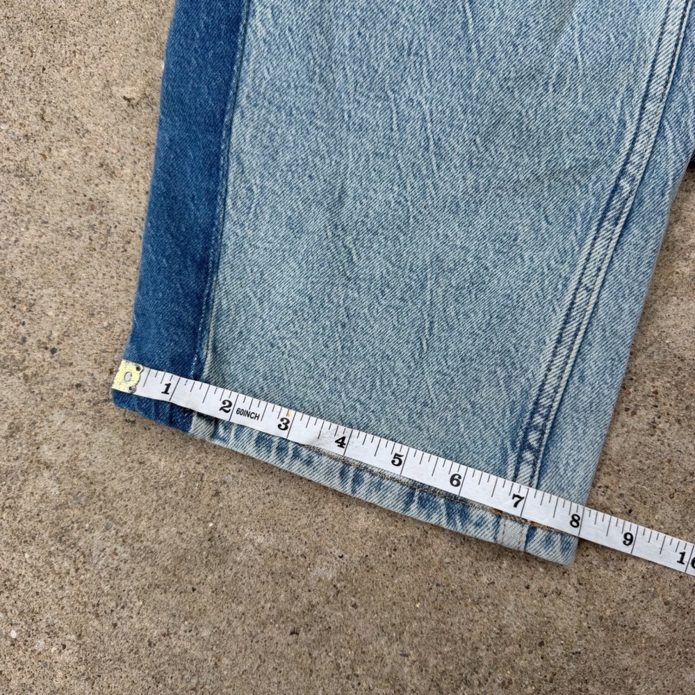 Good American Good Standard Barrel Women 00 Blue Two Tone High Rise Wide Tapered - Picture 13 of 13